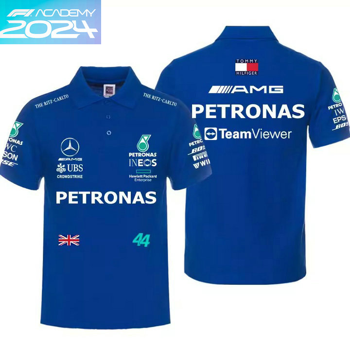 2024 Polo Mercedes AMG Petronas F1 No.44 Lewis Hamilton Coton Homme